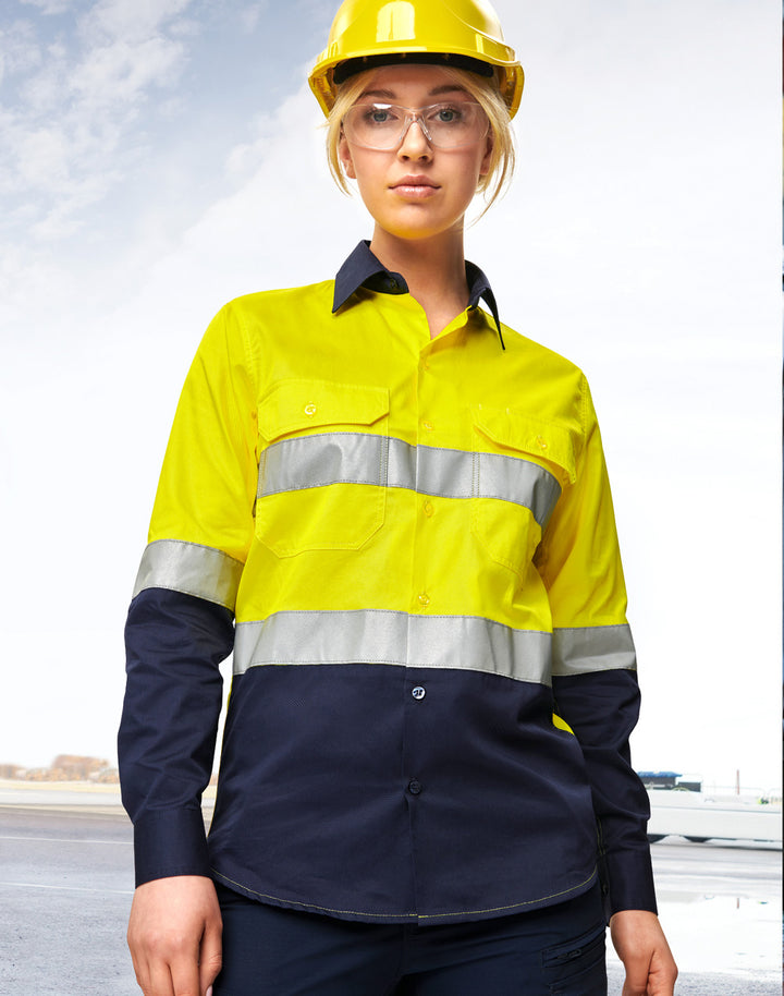 Unisex Hi Vis Cool-Breeze Safety Ls Shirt (Generic Tape)