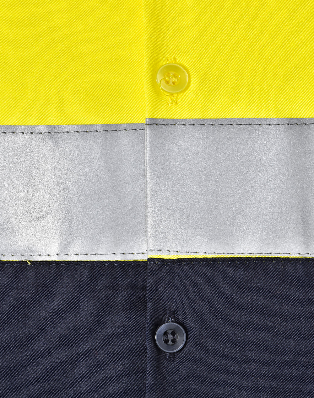 Unisex Hi Vis Cool-Breeze Safety Ls Shirt (Generic Tape) - Yellow Navy
