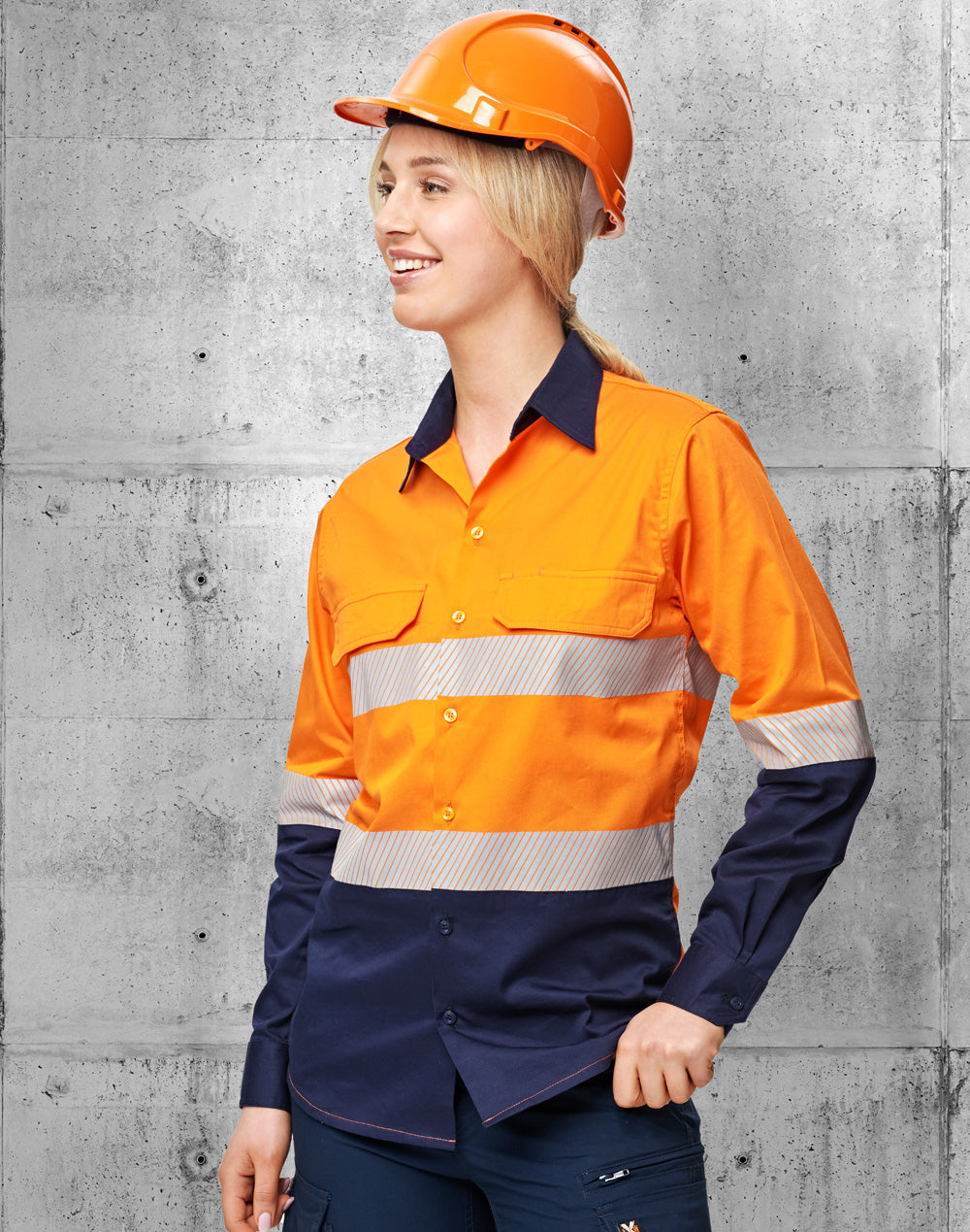 Unisex Hi Vis Cool-Breeze Safety Ls Shirt (Segmented Tape)