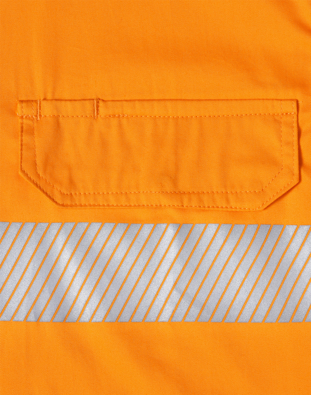 Unisex Hi Vis Cool-Breeze Safety Ls Shirt (Segmented Tape) - Orange Navy