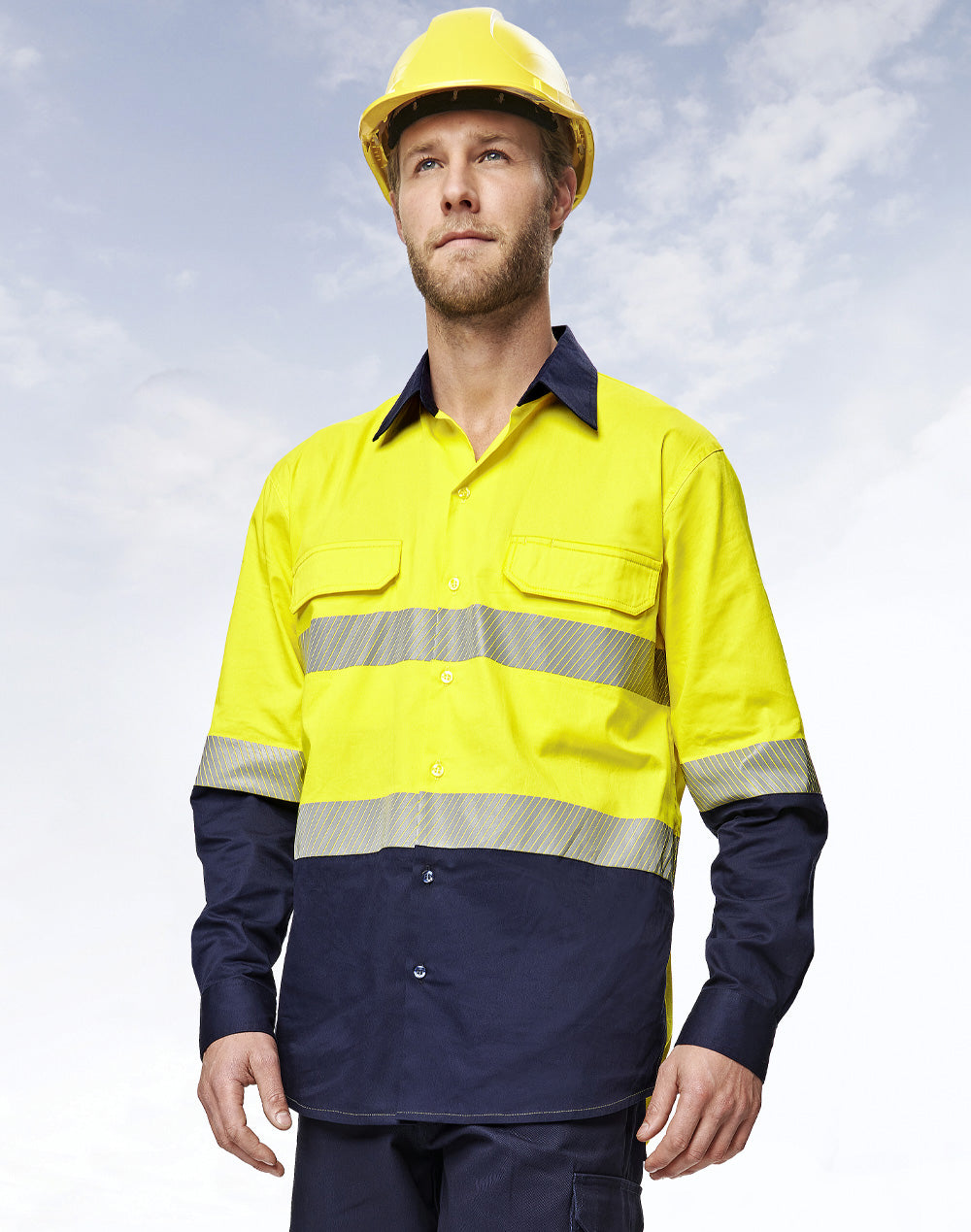 Unisex Hi Vis Cool-Breeze Safety Ls Shirt (Segmented Tape)