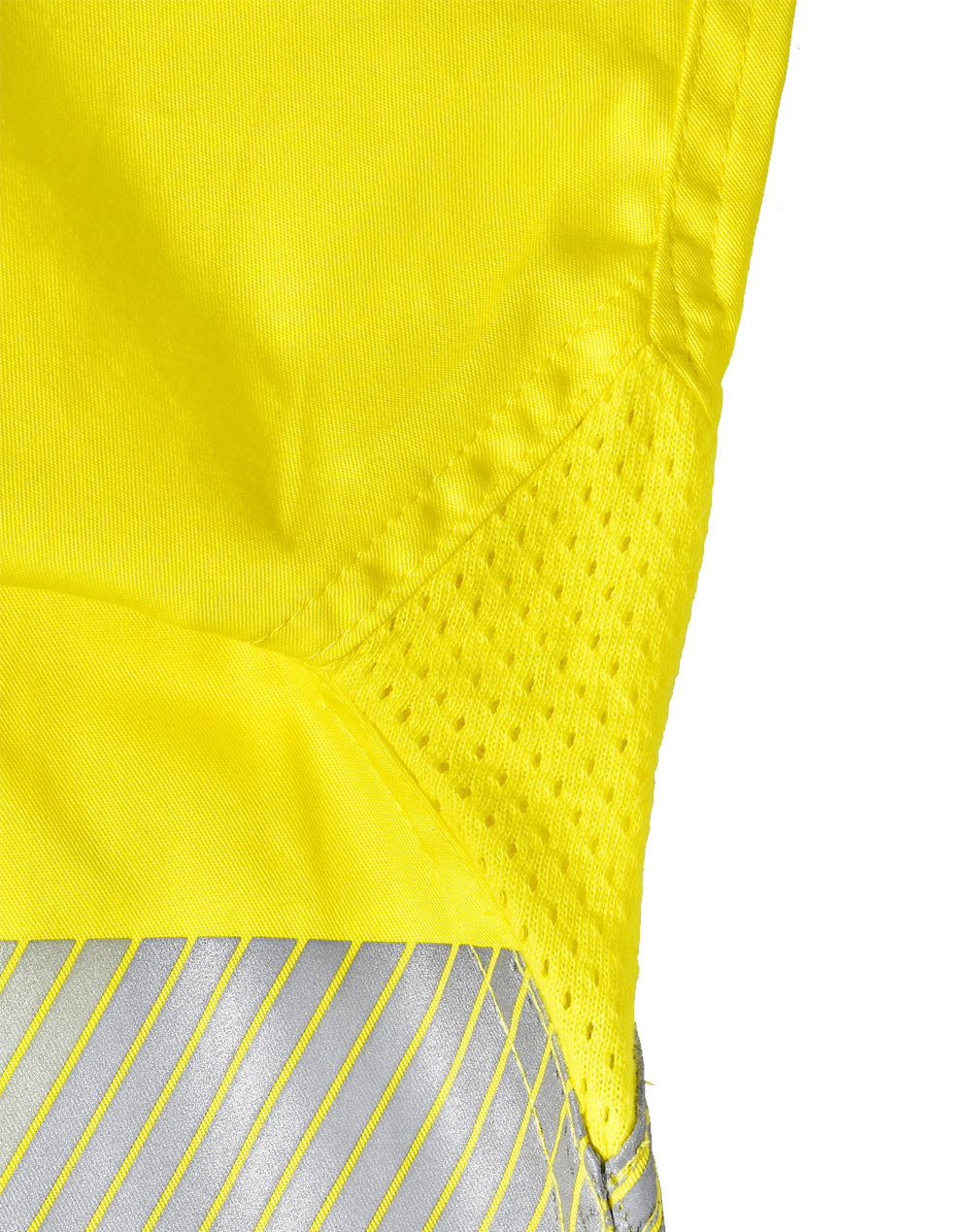Unisex Hi Vis Cool-Breeze Safety Ls Shirt (Segmented Tape) - Yellow Navy