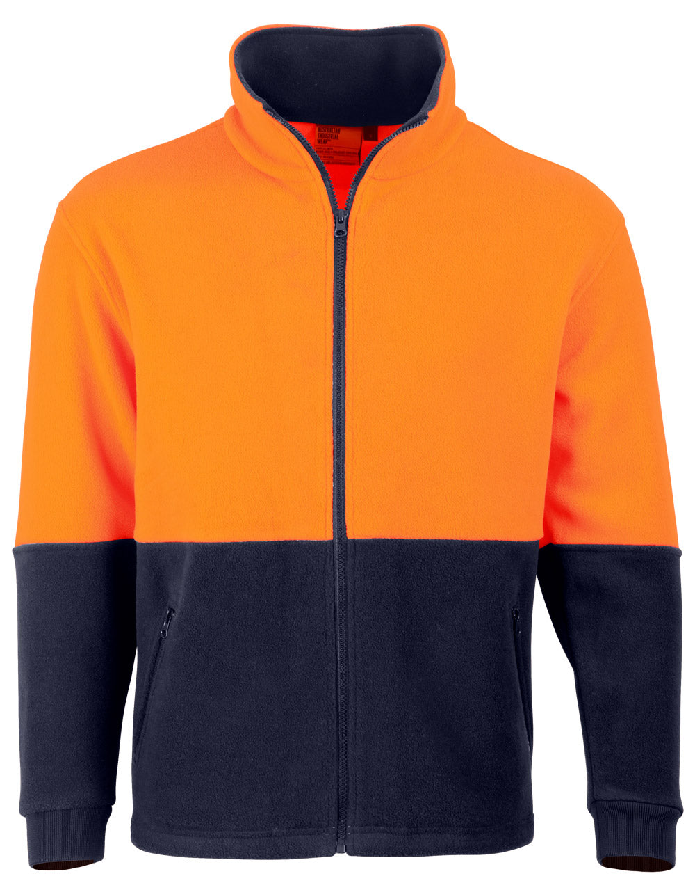 Hi-Vis Polar Fleece Zip Jacket - Orange Navy