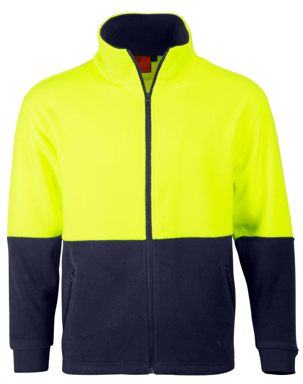 Hi-Vis Polar Fleece Zip Jacket - Yellow Navy