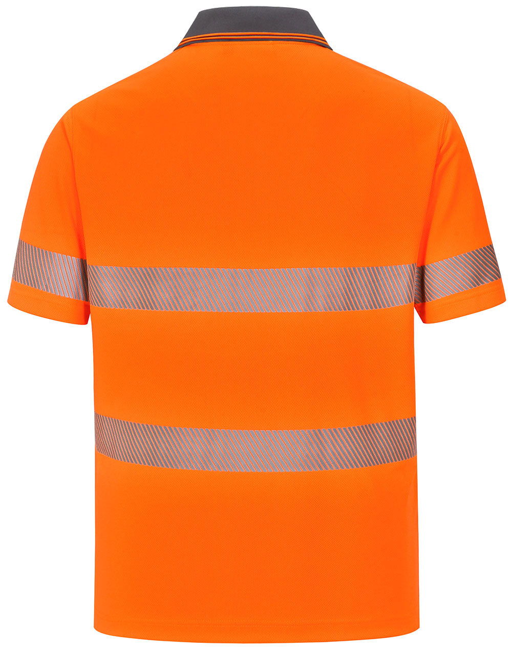 Unisex Cooldry® Segmented Ss Polo - Orange Charcoal