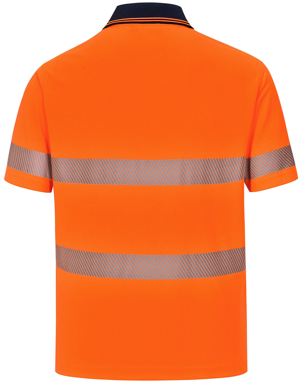 Unisex Cooldry® Segmented Ss Polo - Orange Navy