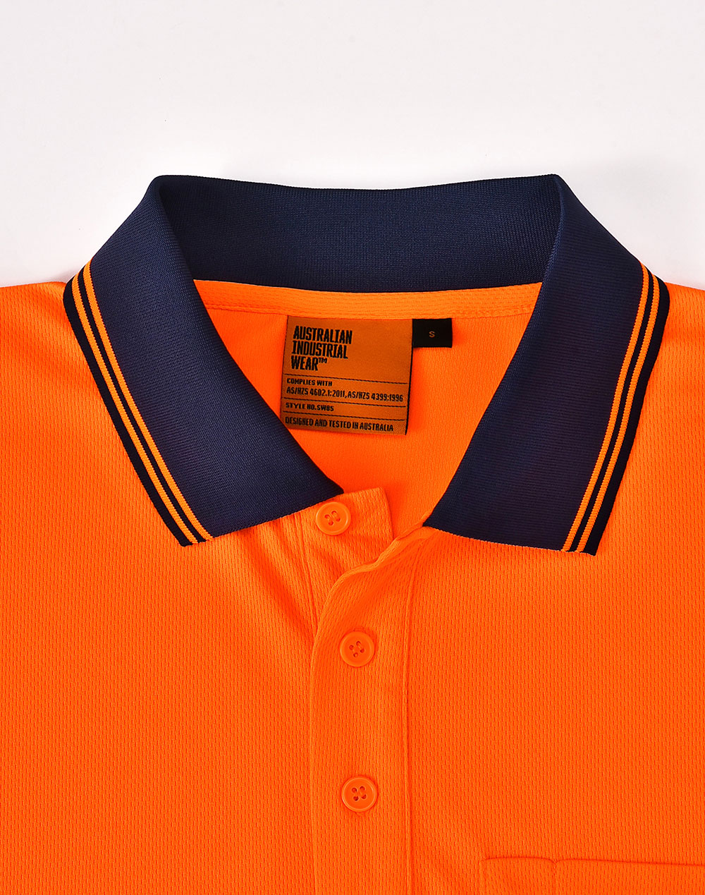 Unisex Cooldry® Segmented Ss Polo - Orange Navy