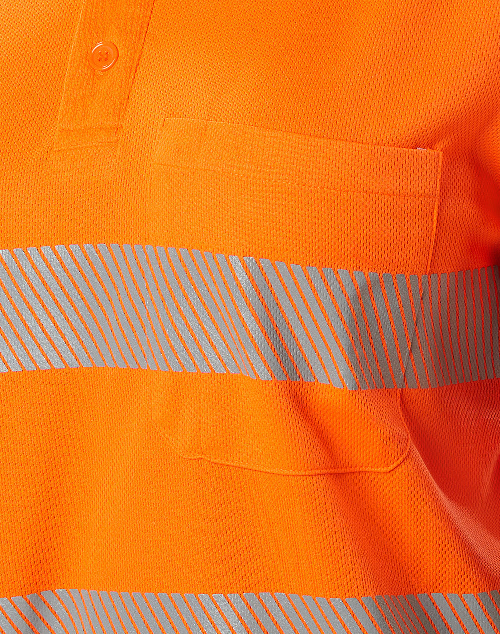 Unisex Cooldry® Segmented Ss Polo - Orange Navy