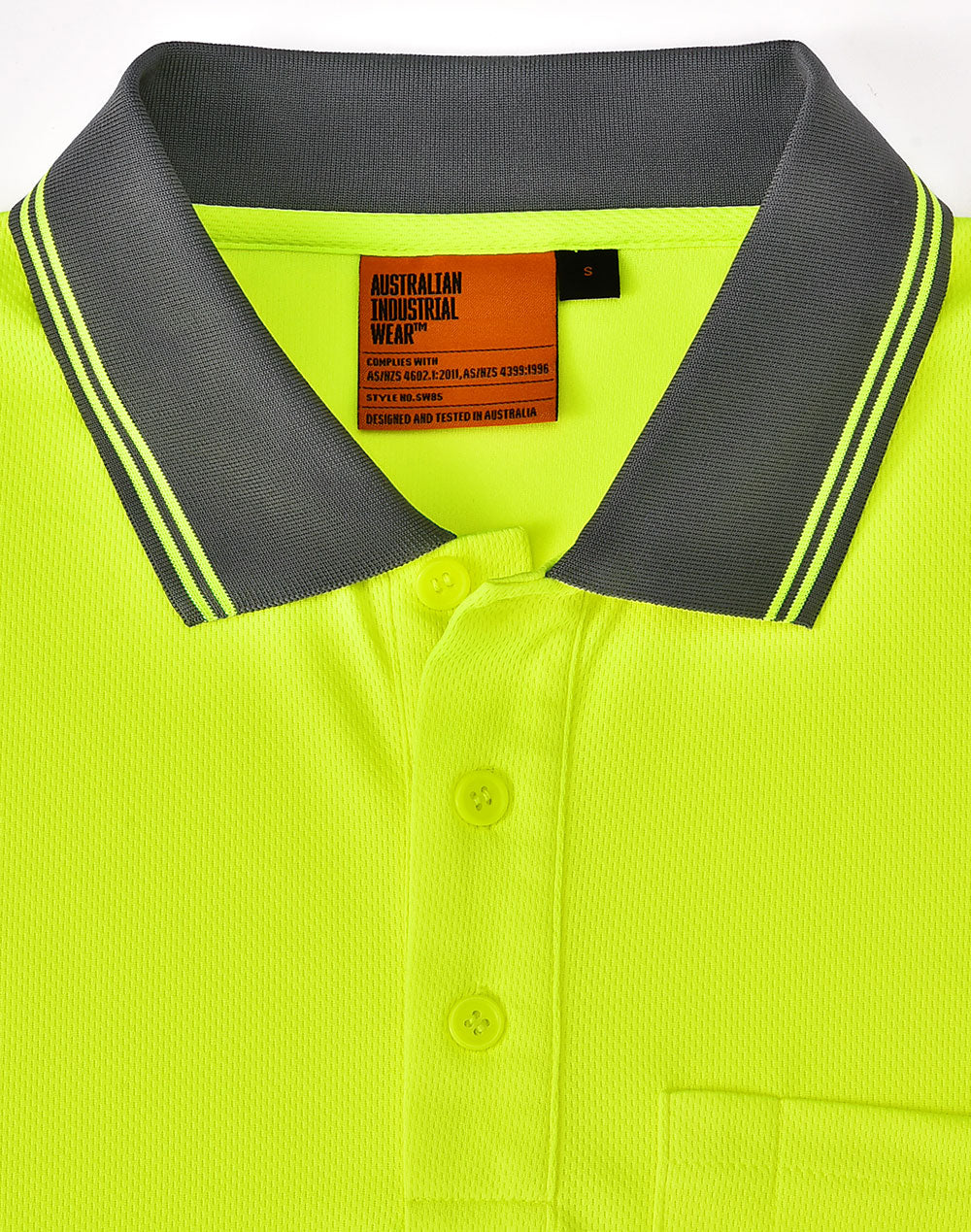 Unisex Cooldry® Segmented Ss Polo - Yellow Charcoal