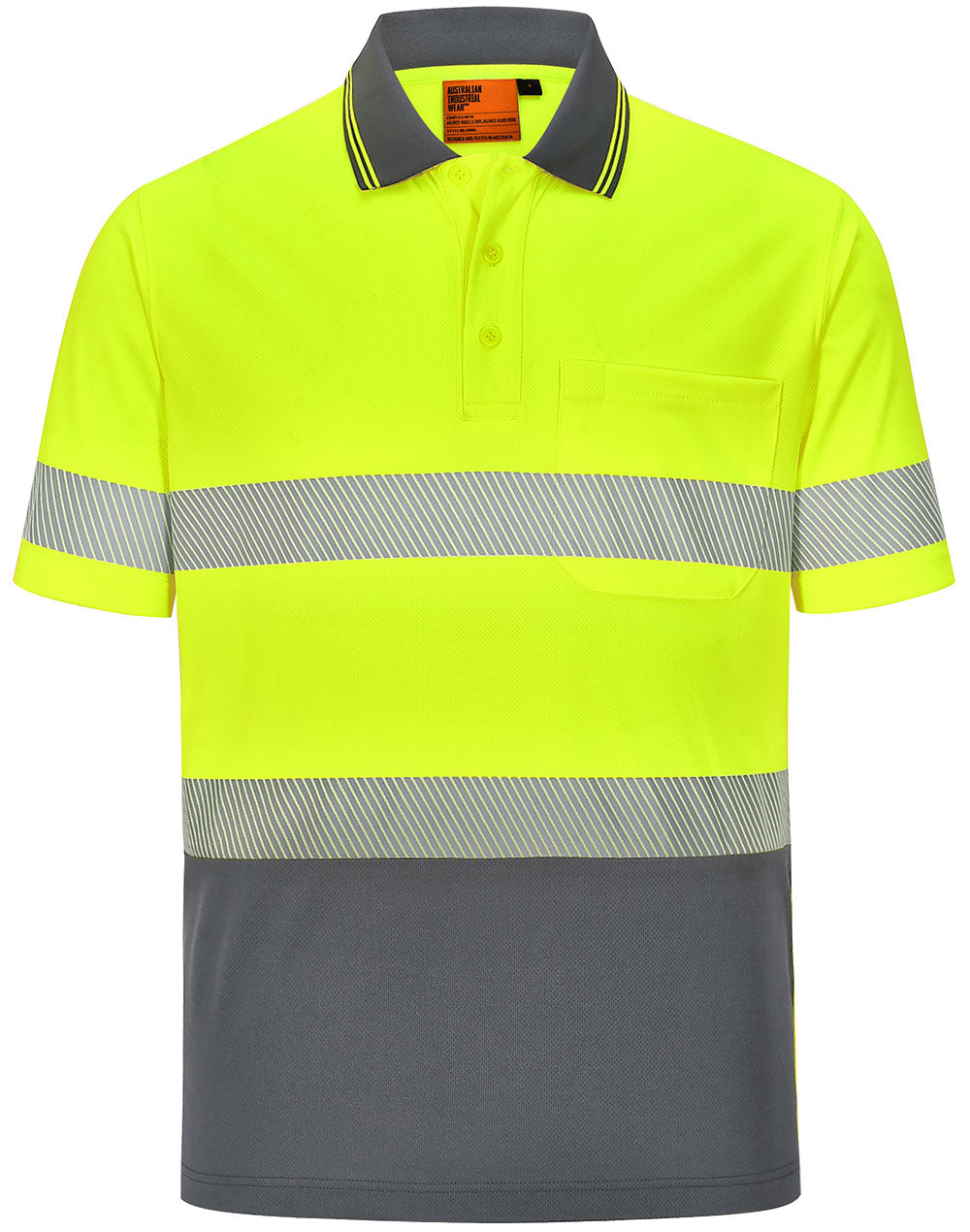 Unisex Cooldry® Segmented Ss Polo - Yellow Charcoal