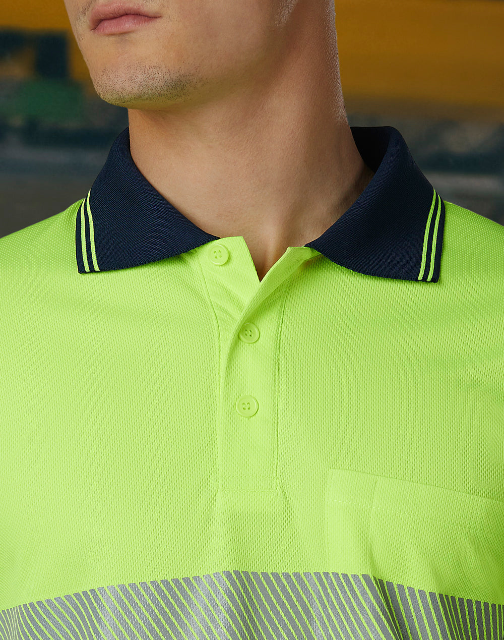 Unisex Cooldry® Segmented Ss Polo - Yellow Navy