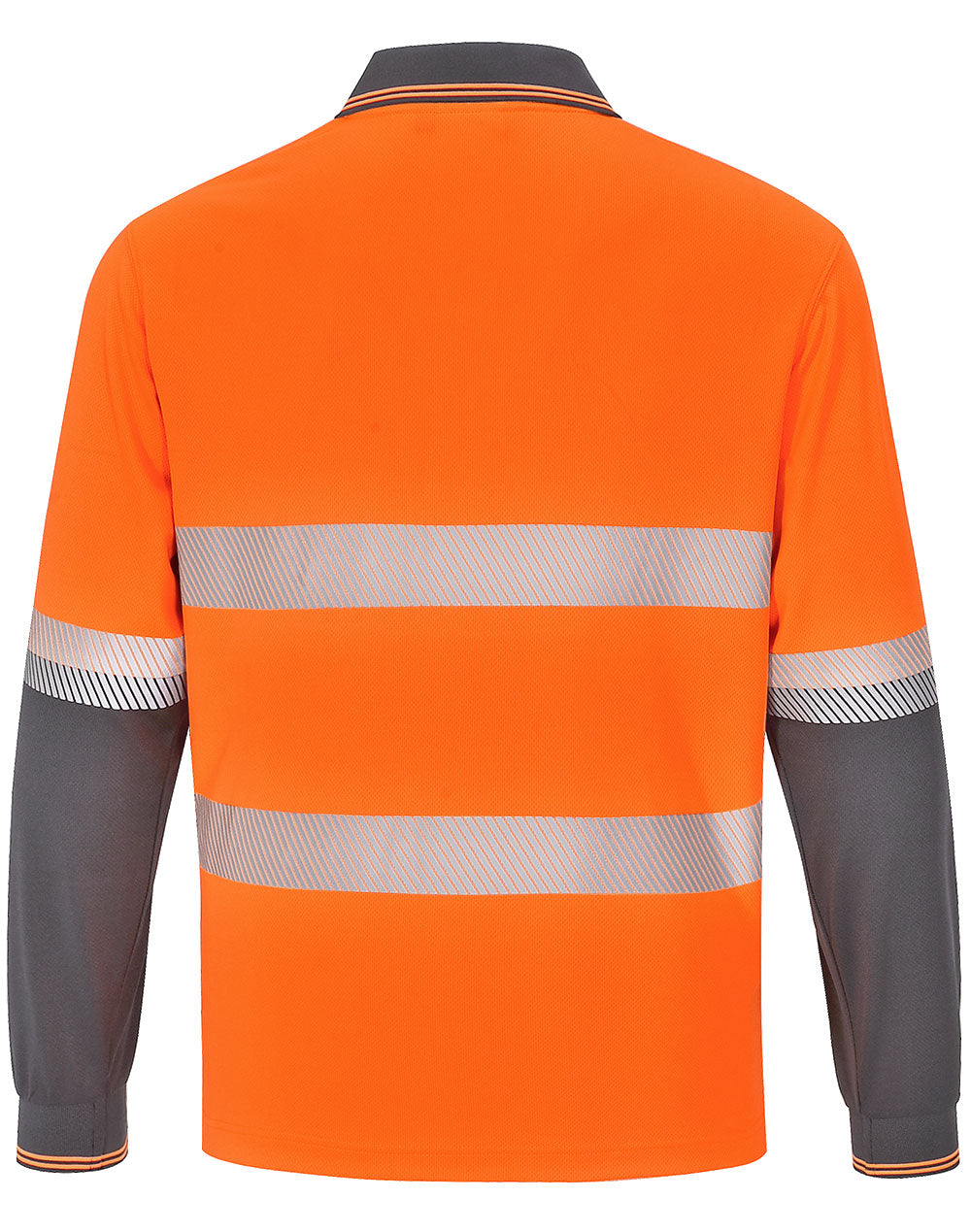 Unisex Cooldry® Segmented Ls Polo - Orange Charcoal