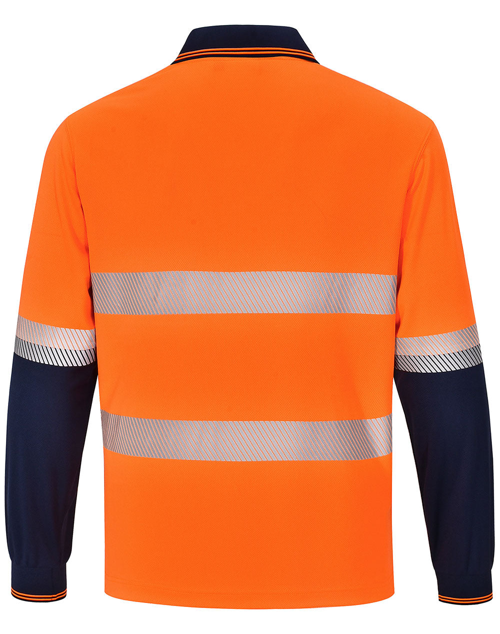 Unisex Cooldry® Segmented Ls Polo - Orange Navy