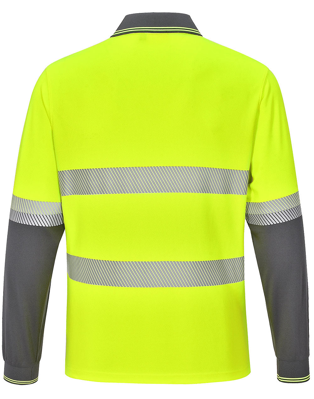 Unisex Cooldry® Segmented Ls Polo - Yellow Charcoal