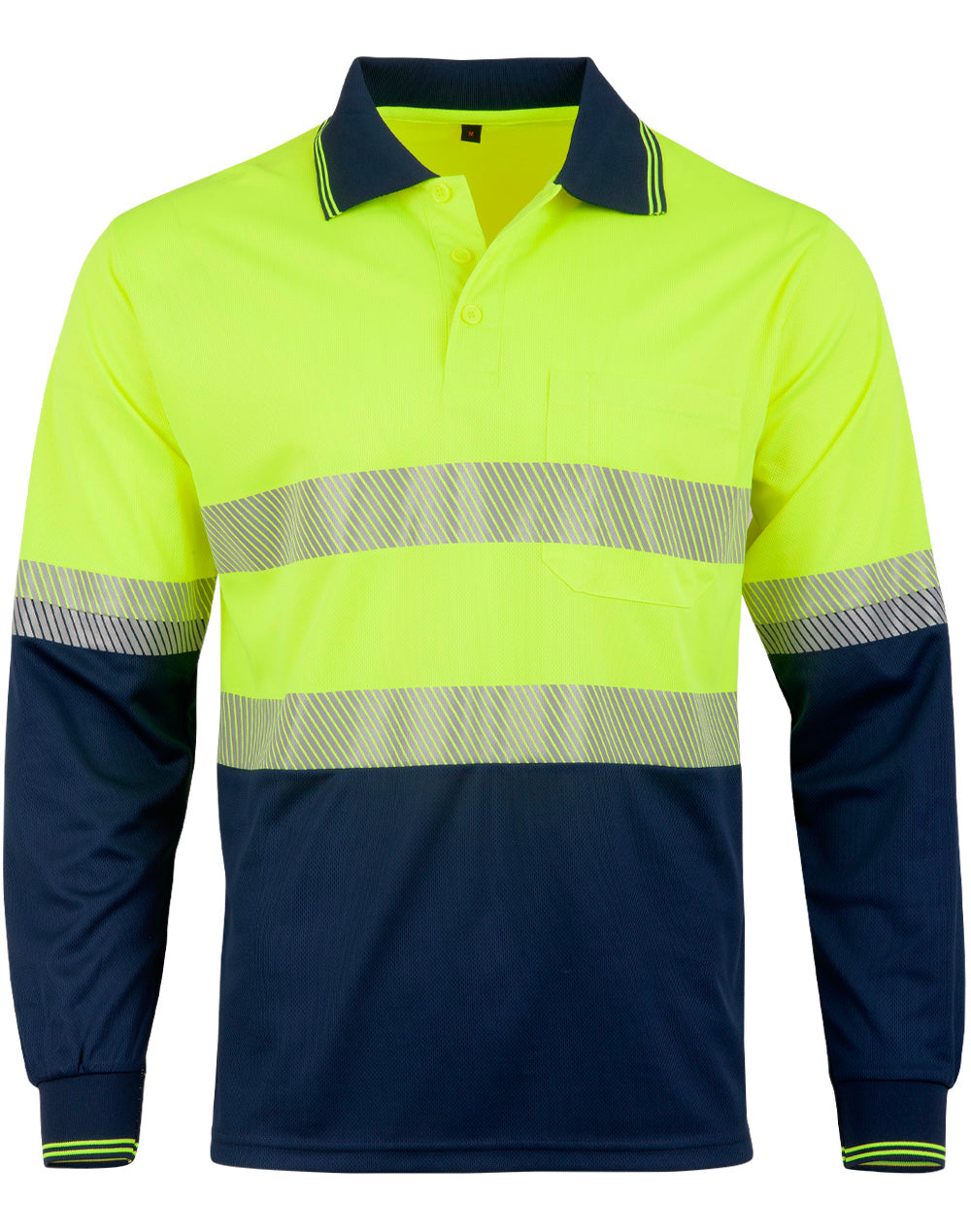 Unisex Cooldry® Segmented Ls Polo - Yellow Navy