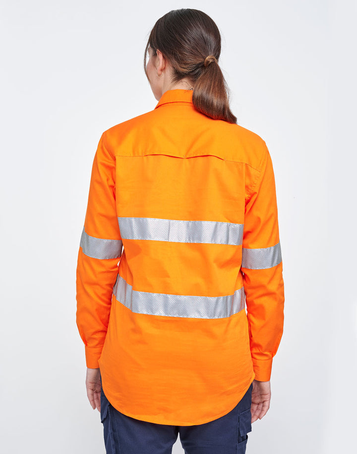 Unisex Hi-Vis Cool Breeze Closed Front Ls Shirt With Perforated Tape