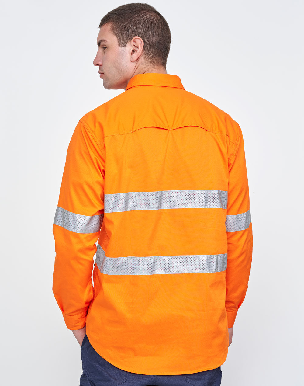 Unisex Hi-Vis Cool Breeze Closed Front Ls Shirt With Perforated Tape