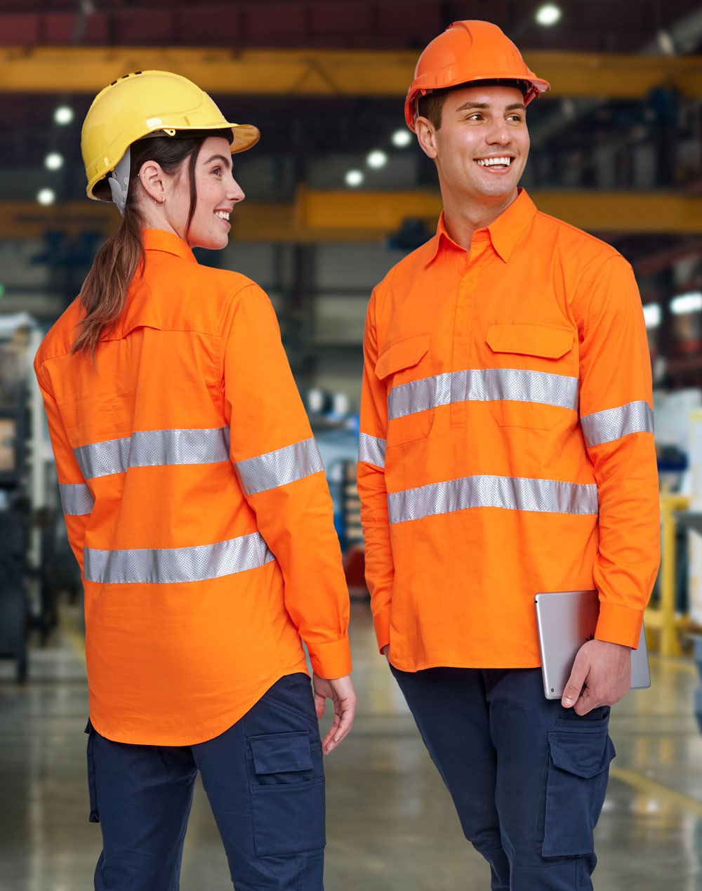 Unisex Hi-Vis Cool Breeze Closed Front Ls Shirt With Perforated Tape
