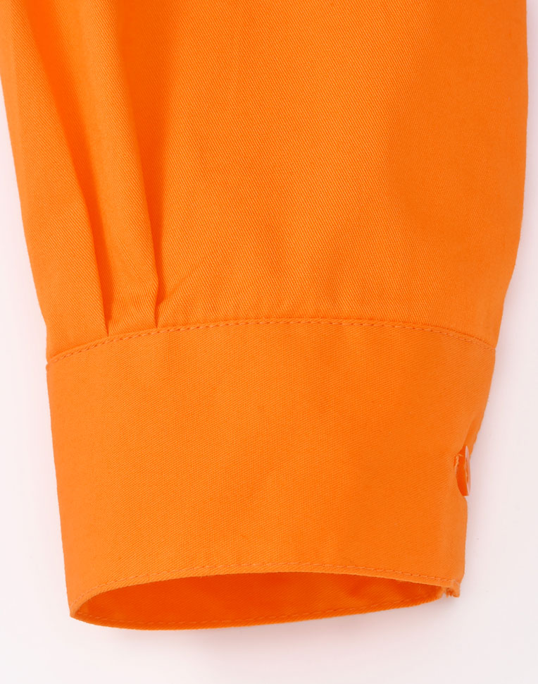 Unisex Hi-Vis Cool Breeze Closed Front Ls Shirt With Perforated Tape - Orange