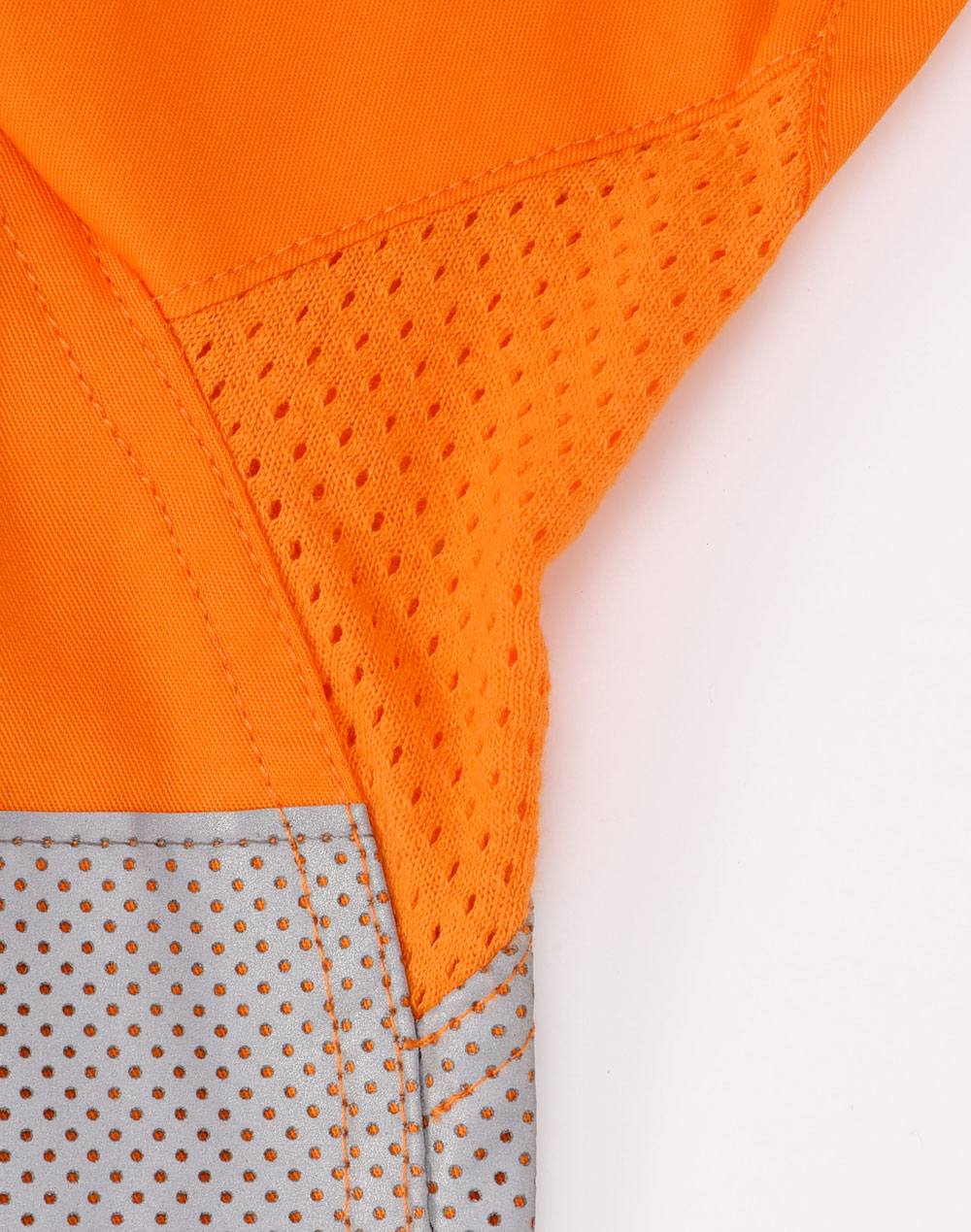 Unisex Hi-Vis Cool Breeze Closed Front Ls Shirt With Perforated Tape - Orange