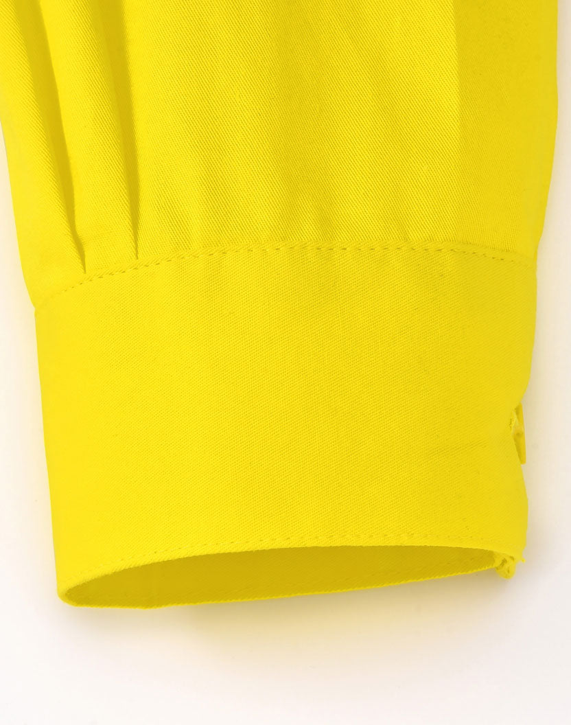 Unisex Hi-Vis Cool Breeze Closed Front Ls Shirt With Perforated Tape - Yellow