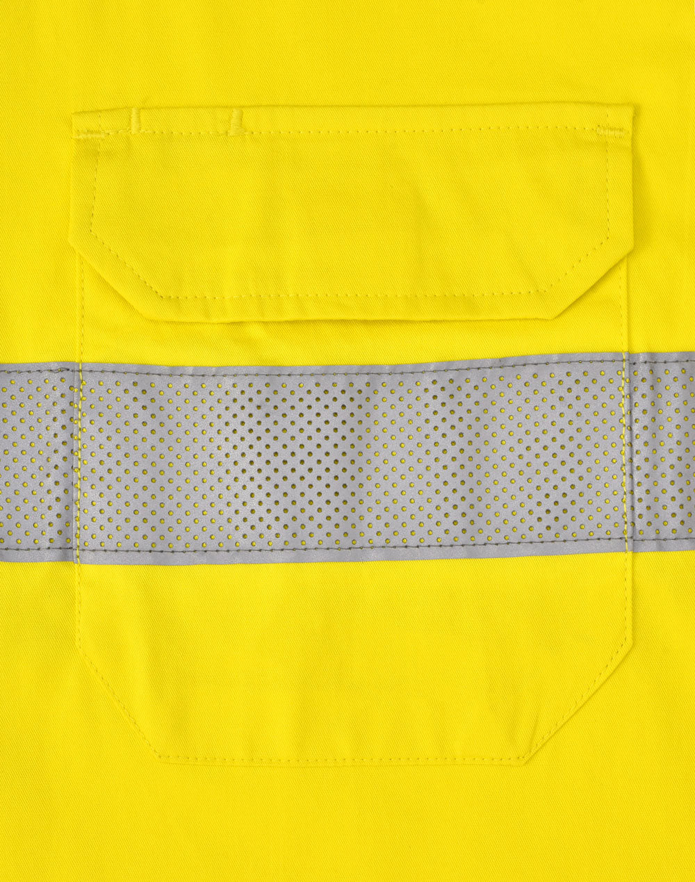Unisex Hi-Vis Cool Breeze Closed Front Ls Shirt With Perforated Tape - Yellow