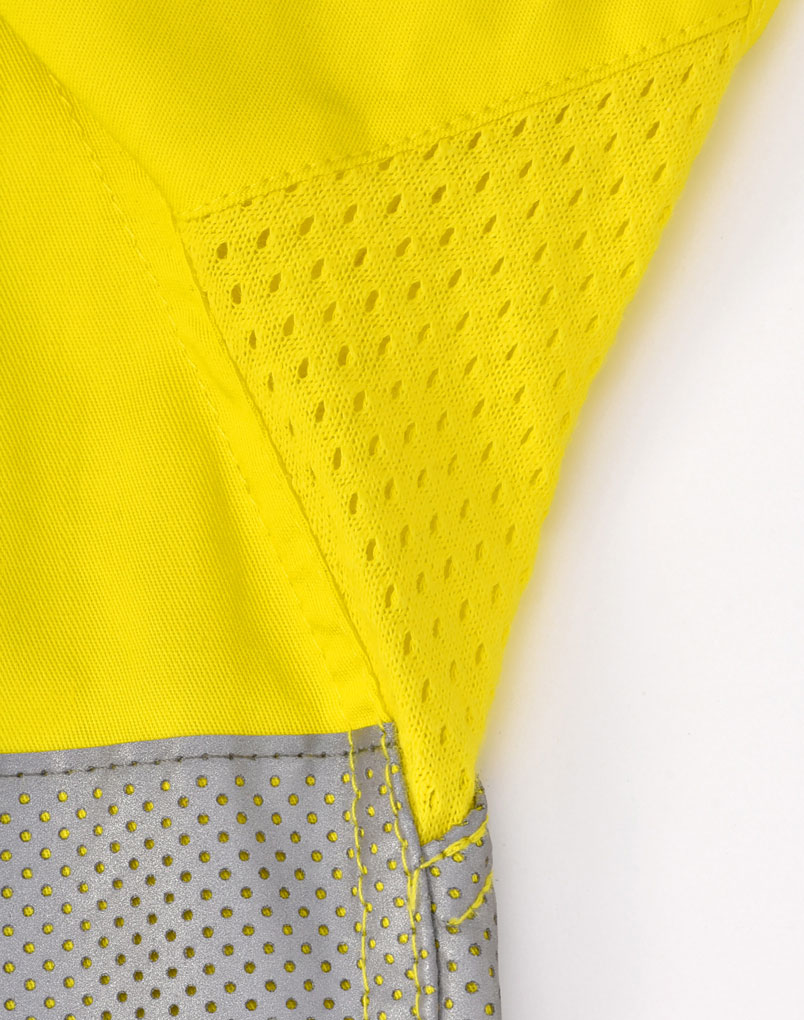 Unisex Hi-Vis Cool Breeze Closed Front Ls Shirt With Perforated Tape - Yellow