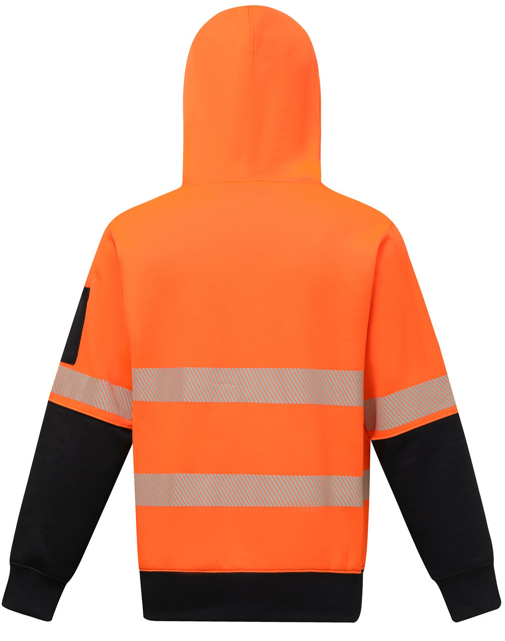 Hi-Vis Two Tone Safety Hoodies With Segmented Tapes - Orange Navy