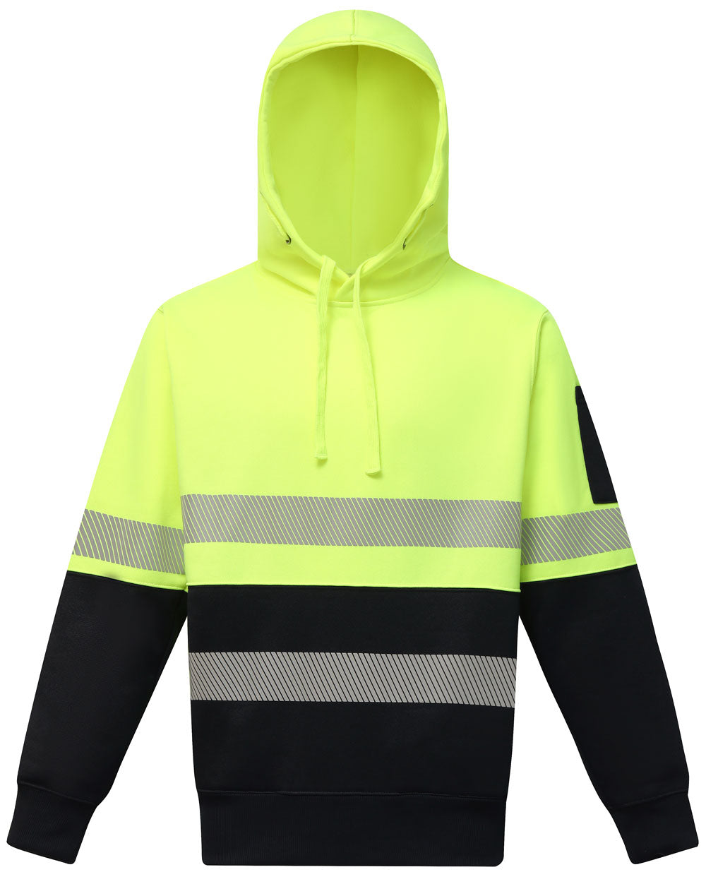 Hi-Vis Two Tone Safety Hoodies With Segmented Tapes - Yellow Navy