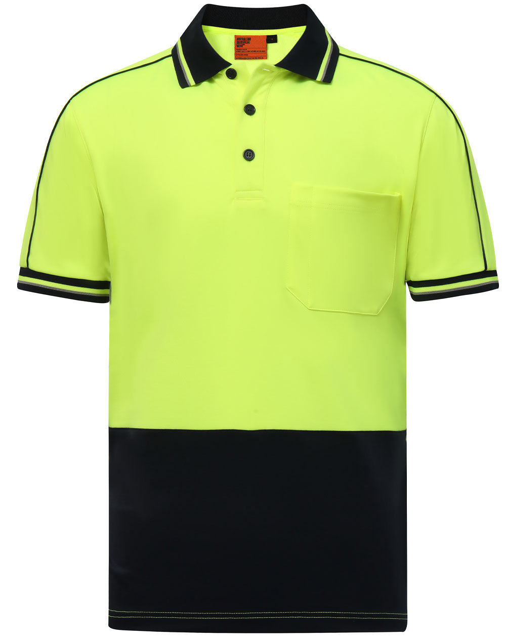 Hi-Vis Sustainable Cool-Breeze Safety Polo - Yellow Navy
