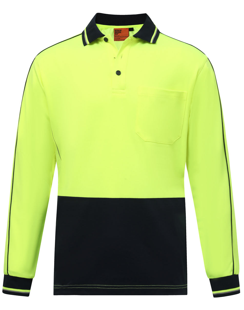 Hi-Vis Sustainable Cool-Breeze Safety Polo - Yellow Navy