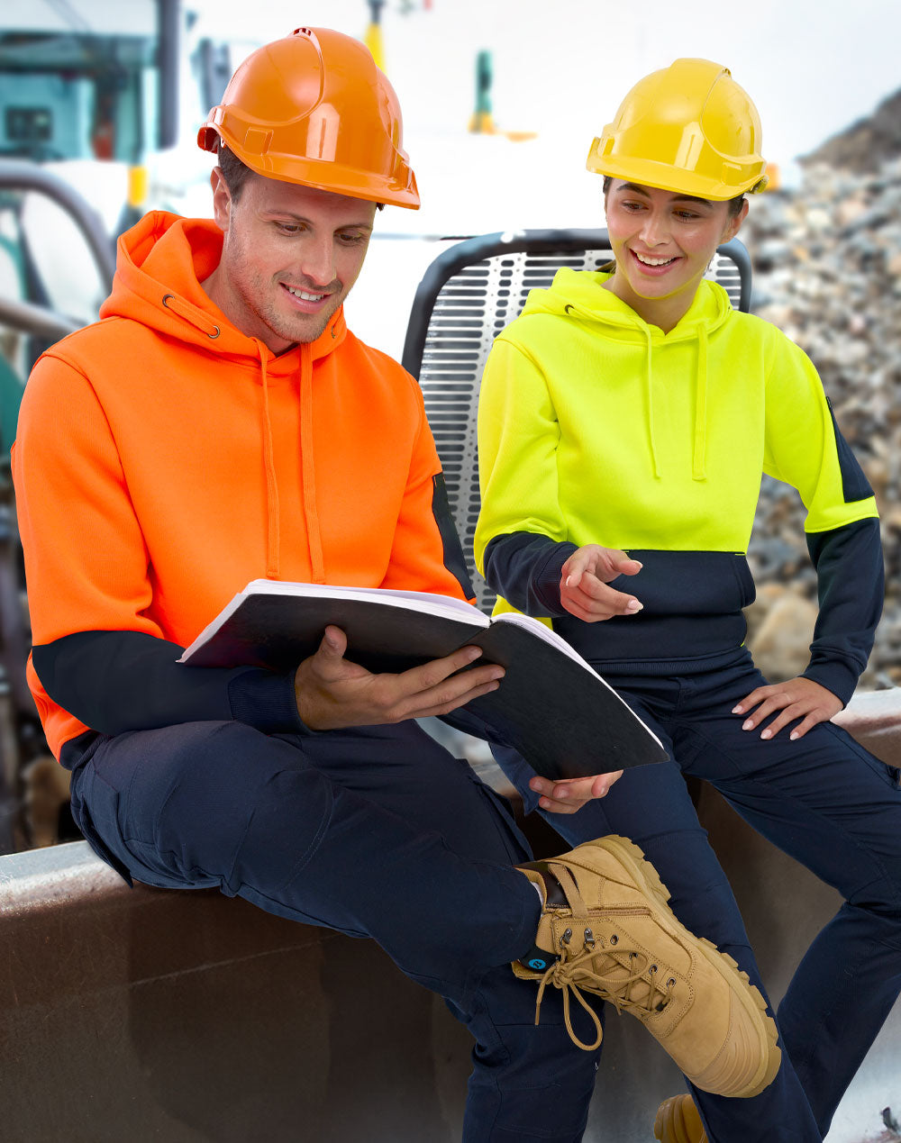 Hi-Vis Two Tone Water Resistant Fleece Hoodie