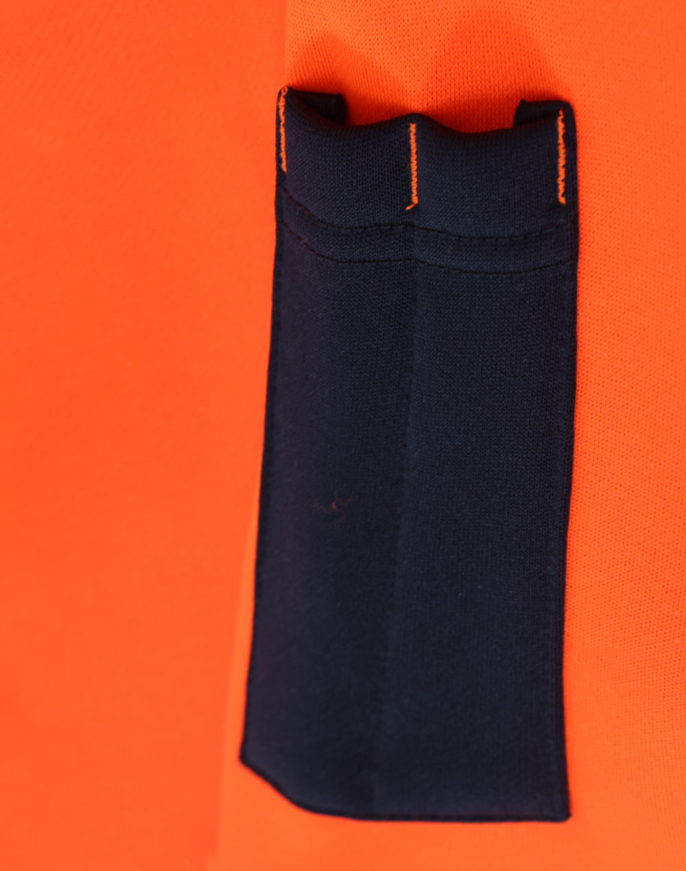 Hi-Vis Two Tone Water Resistant Fleece Hoodie - Orange Navy