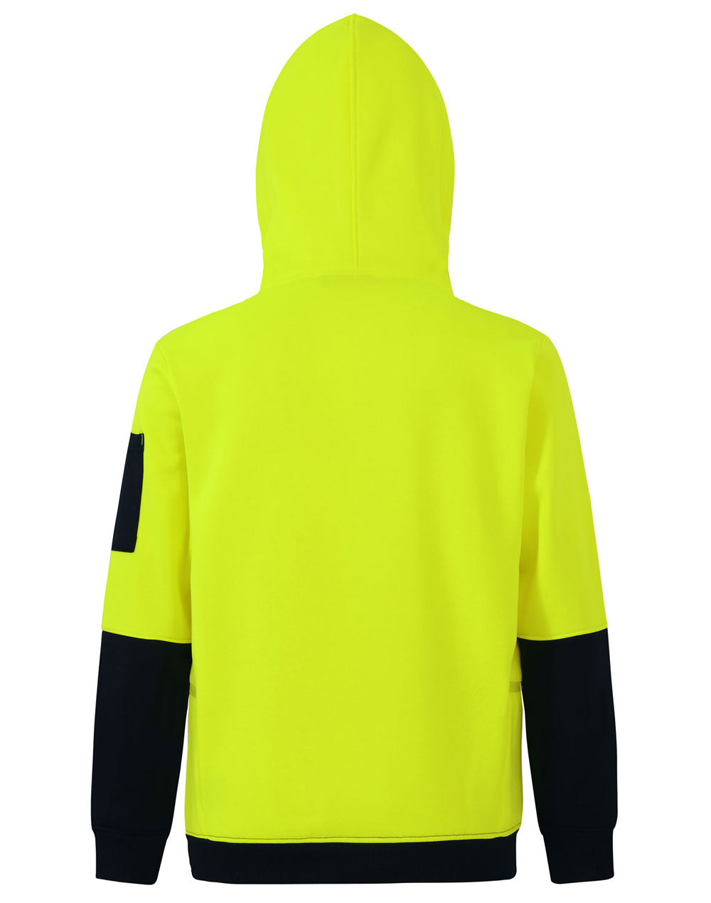 Hi-Vis Two Tone Water Resistant Fleece Hoodie - Yellow Navy
