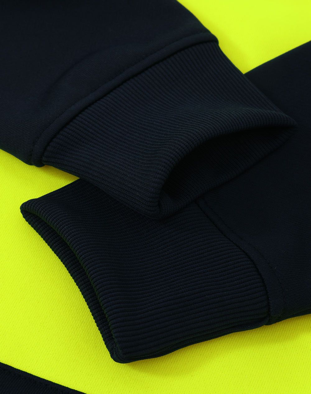 Hi-Vis Two Tone Water Resistant Fleece Hoodie - Yellow Navy