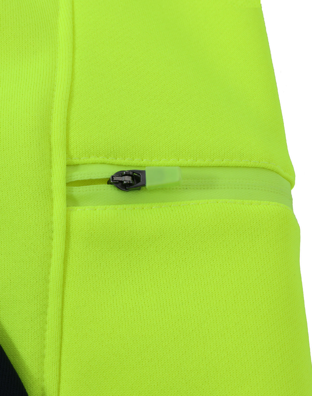 Hi-Vis Two Tone Water Resistant Fleece Hoodie - Yellow Navy