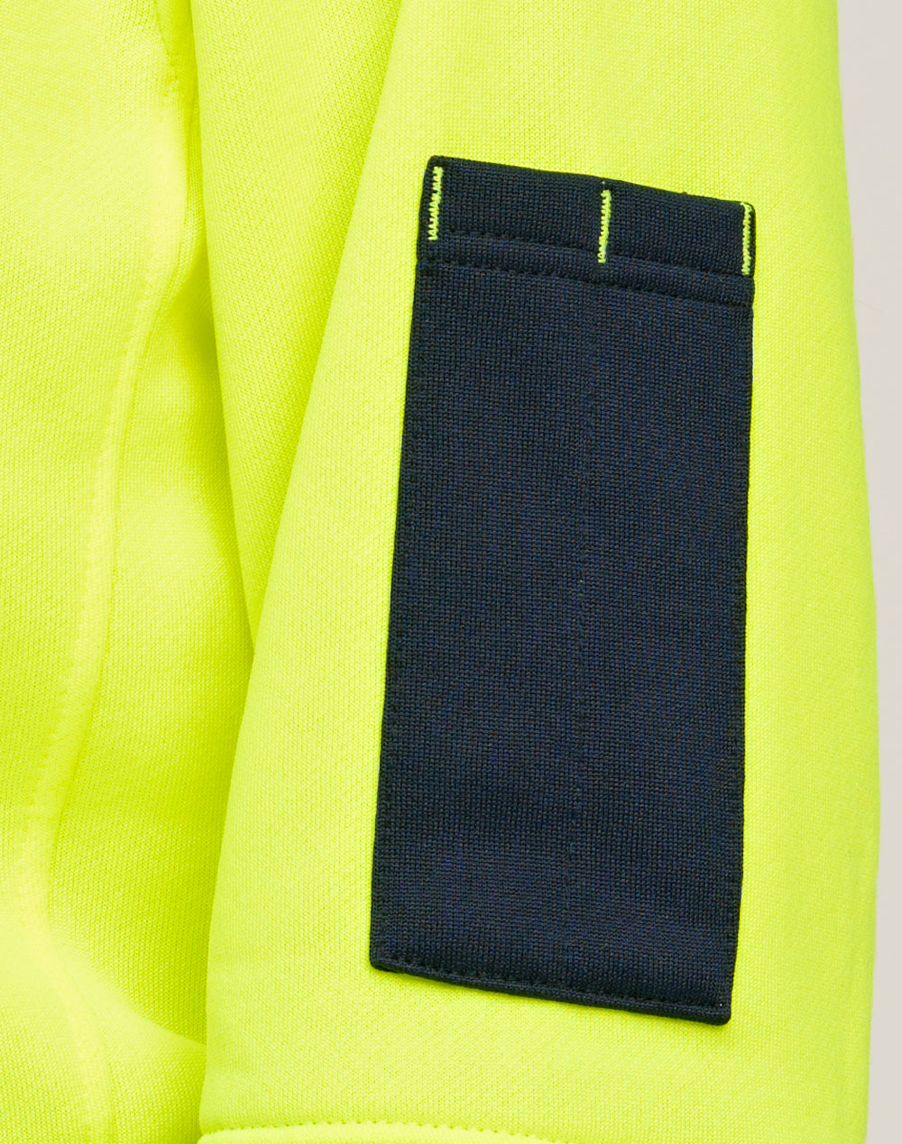 Hi-Vis Two Tone Water Resistant Fleece Hoodie - Yellow Navy