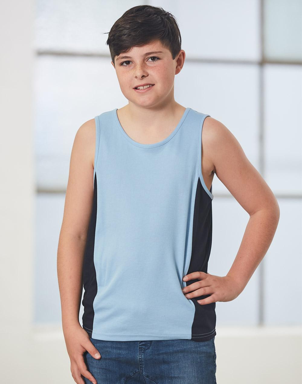 Teammate Singlet Kids - Skyblue Navy
