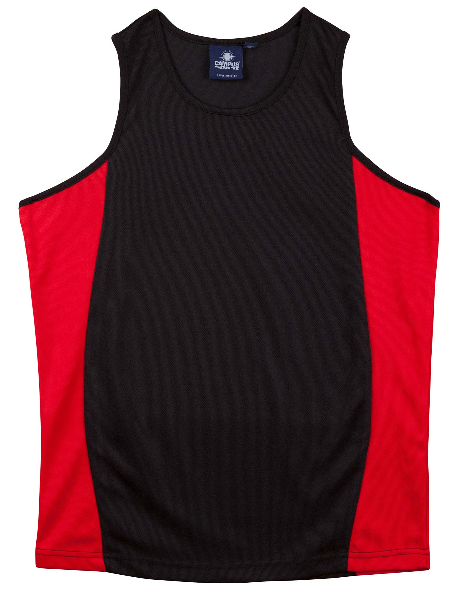Teammate Singlet Kids - Black Red