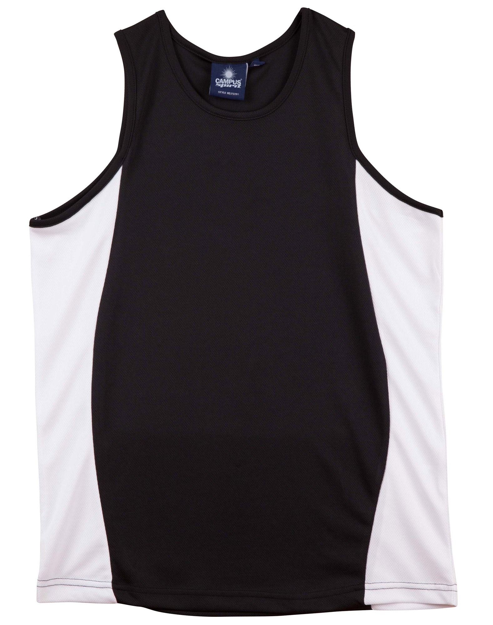 Teammate Singlet Kids - Black White