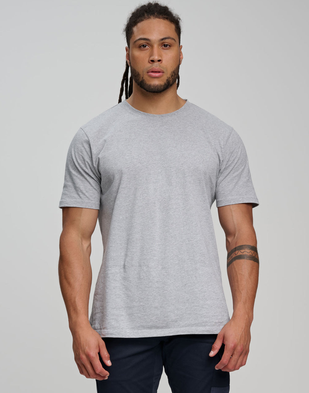 Premium Cotton Face Tee Men'S - Marl Grey