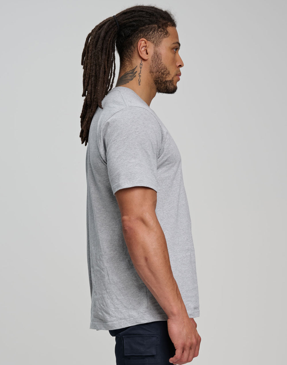Premium Cotton Face Tee Men'S - Marl Grey