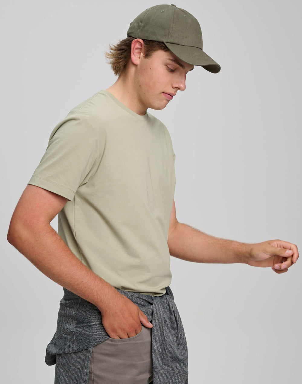 Premium Cotton Face Tee Men'S - Pistachio