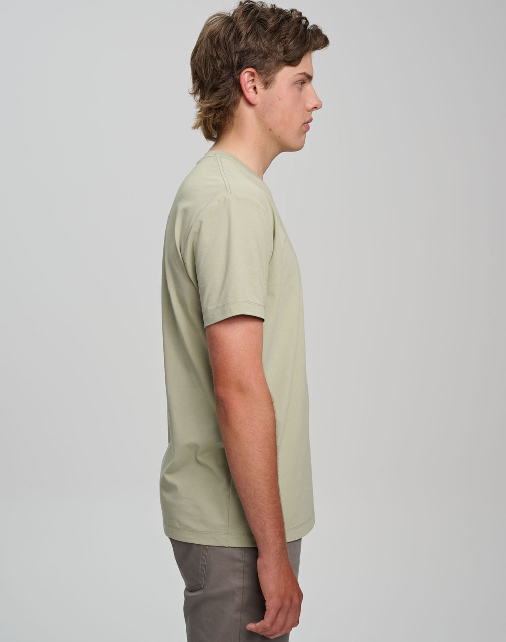 Premium Cotton Face Tee Men'S - Pistachio