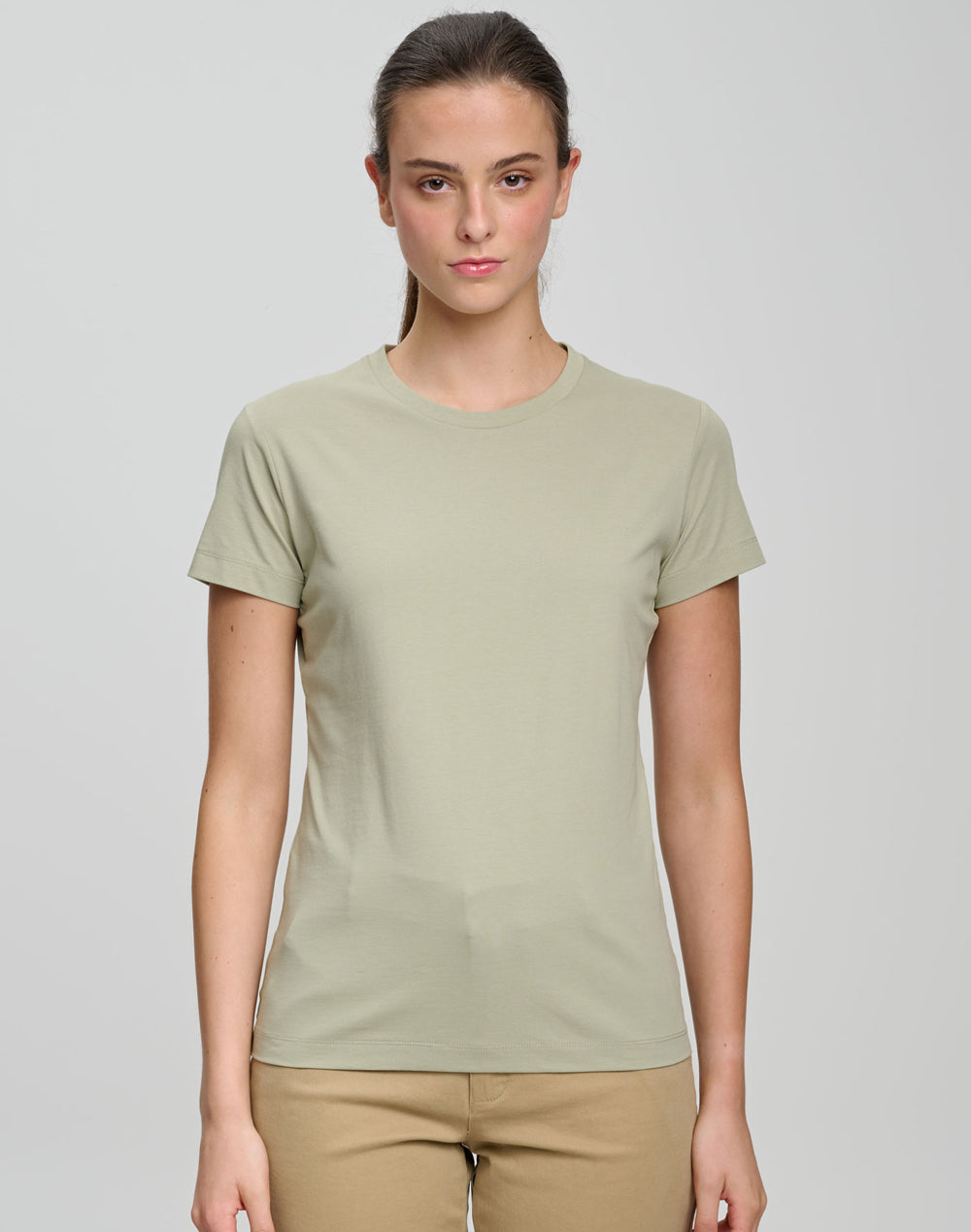 Premium Cotton Face Tee Ladie'S - Pistachio