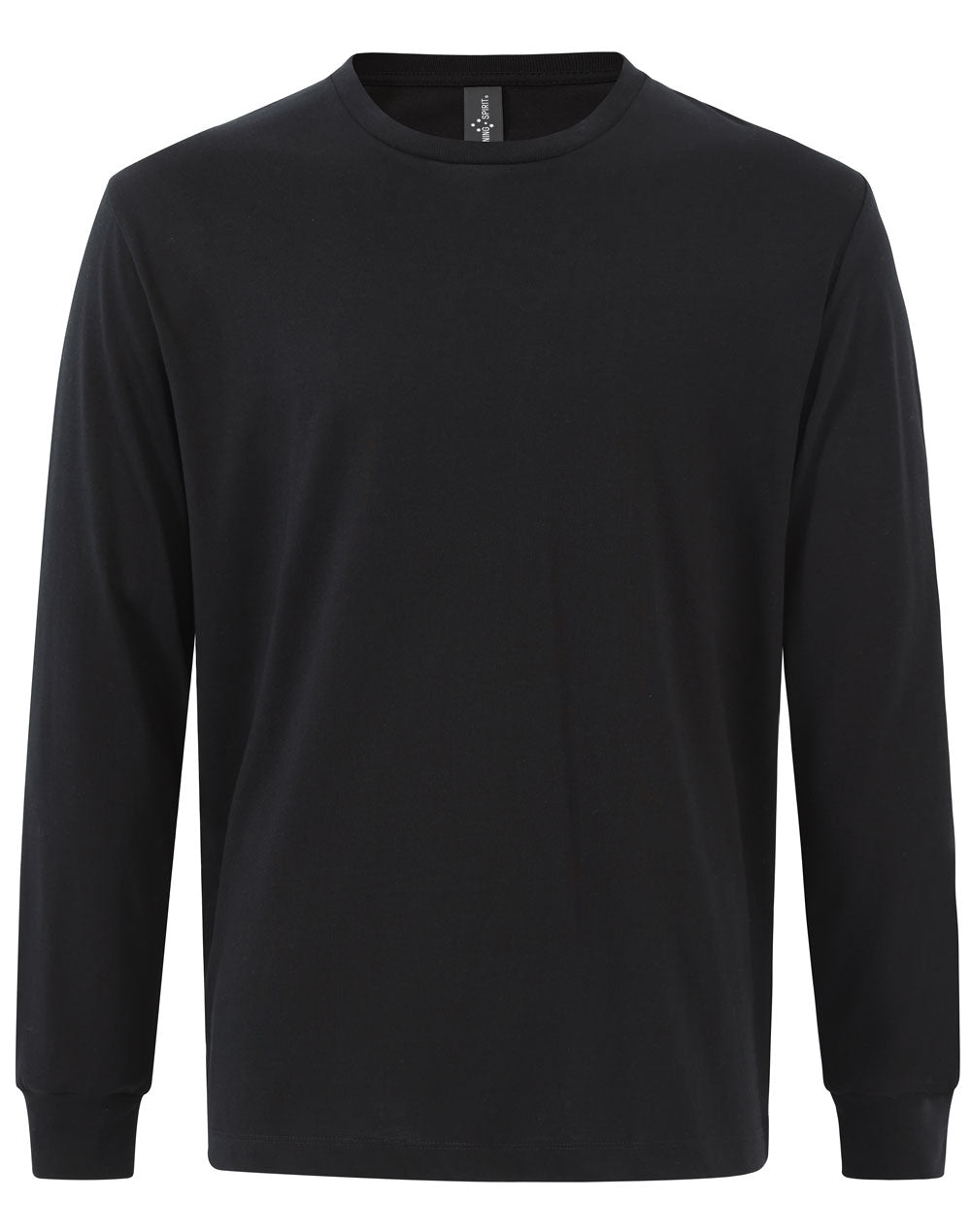 Mens Premium Cotton Face L/S Tee - Black