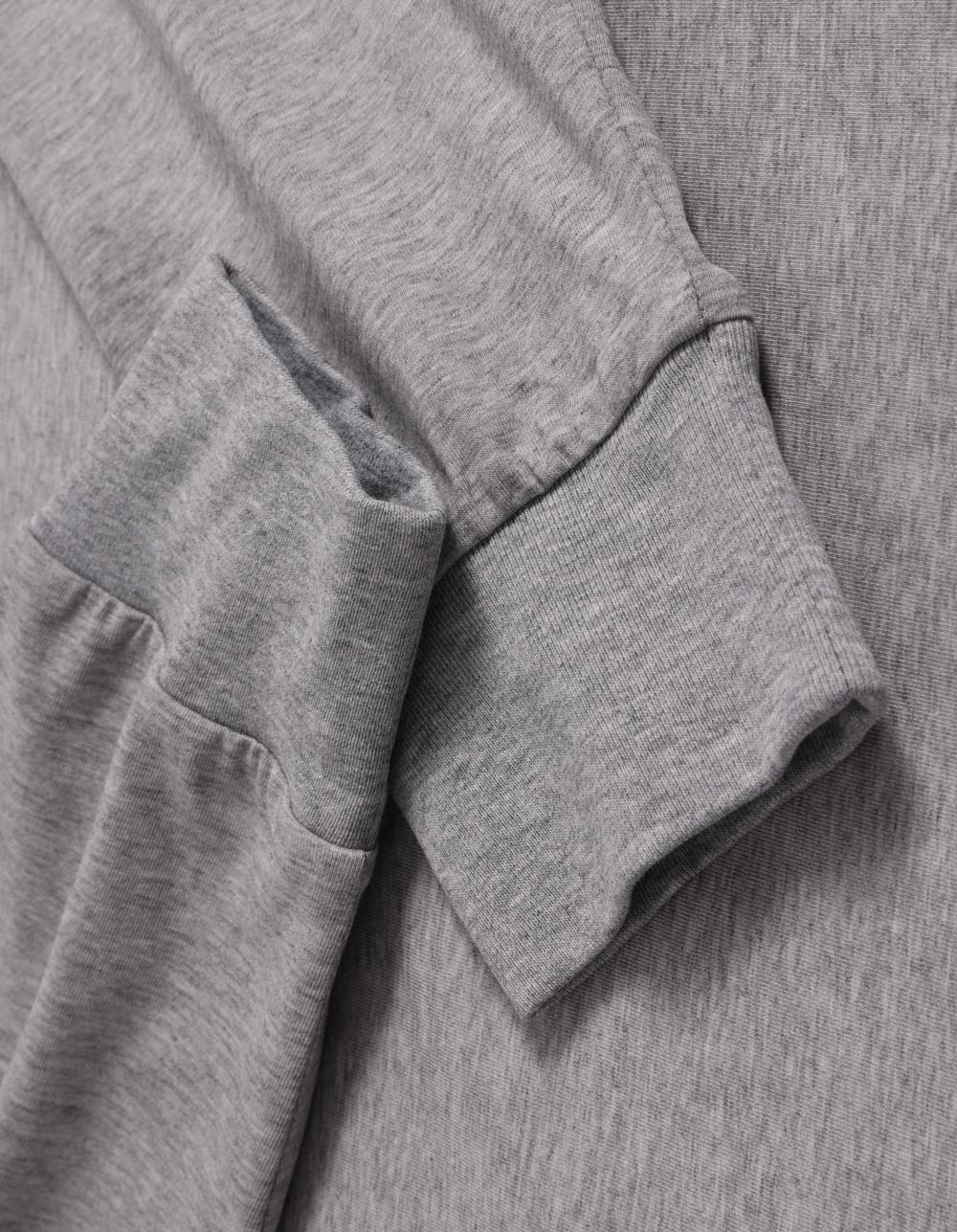 Mens Premium Cotton Face L/S Tee - Marl Grey