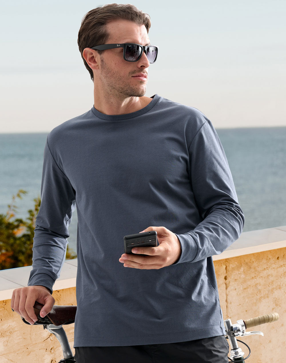 Mens Premium Cotton Face L/S Tee