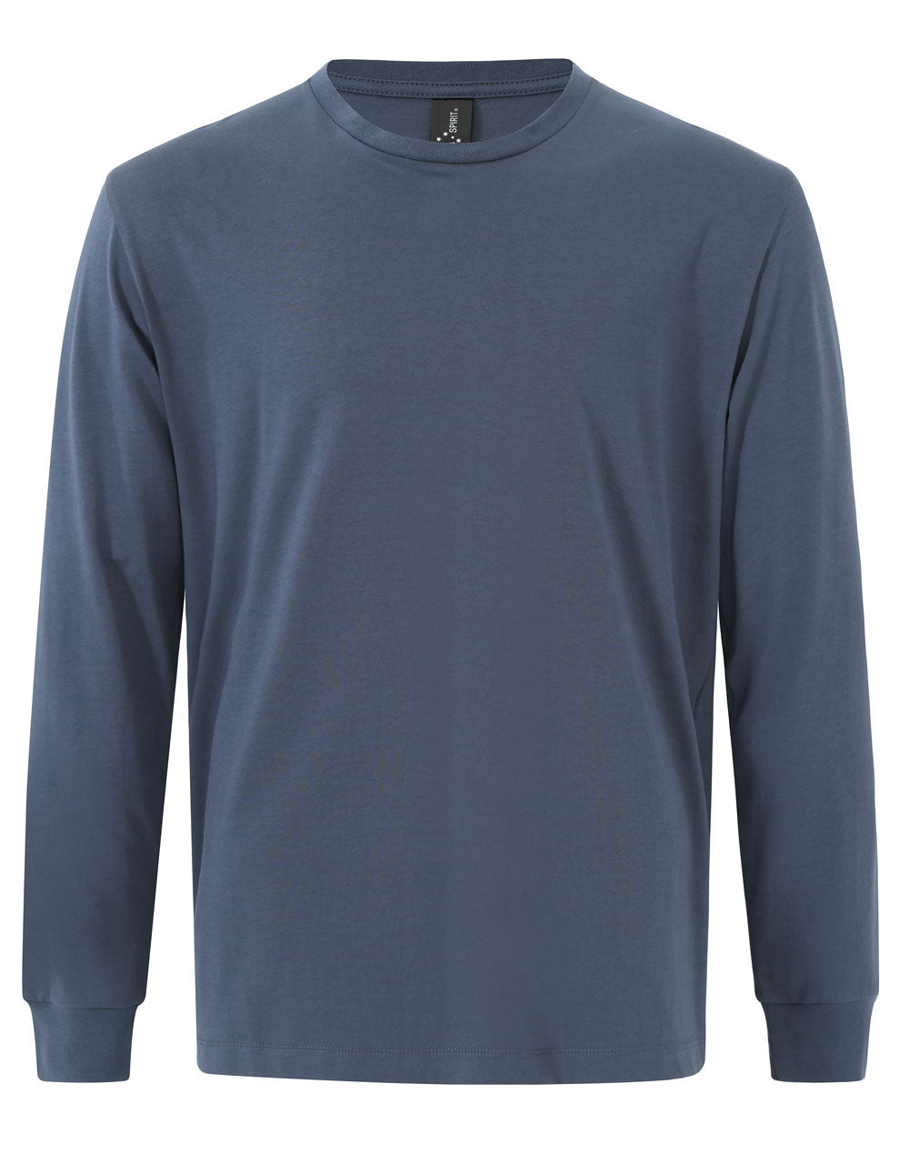 Mens Premium Cotton Face L/S Tee - Slate Blue