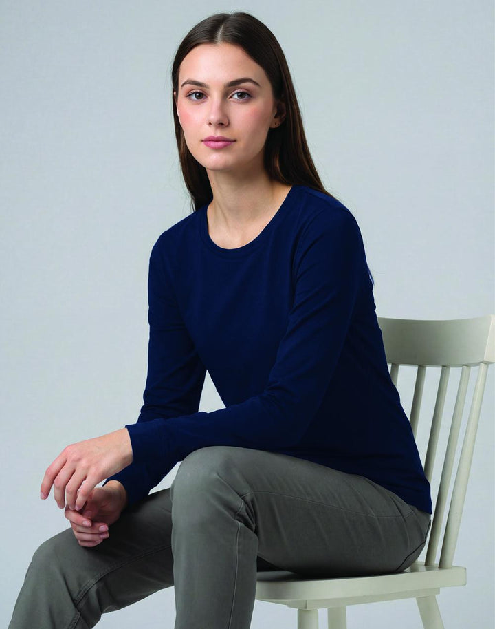 Ladies Premium Cotton Face L/S Tee